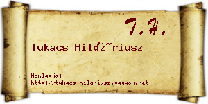 Tukacs Hiláriusz névjegykártya